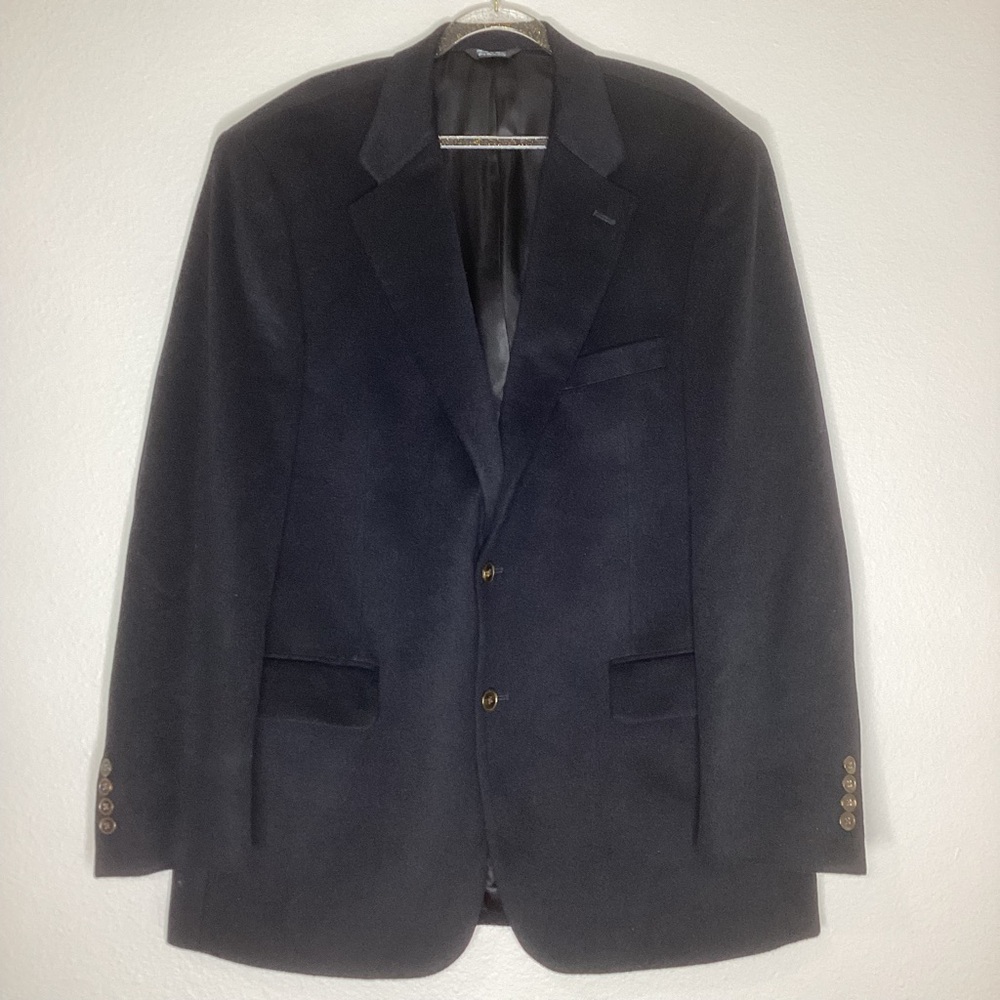 Haspel Black 100% Cashmere Sports Coat Blazer 42R